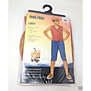 Netflix One Piece Luffy Costume Cosplay Anime Outfit - Youth Child Size M 7-8